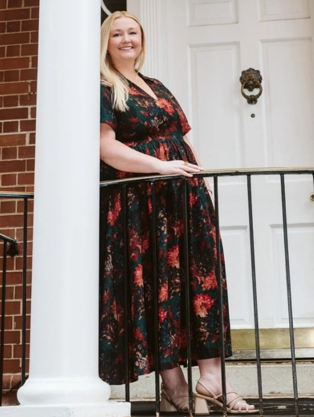TUCKERNUCK Women's Green Persimmon Floral Jacquard Adelaide Dress. Sz XL - Picture 3 of 16